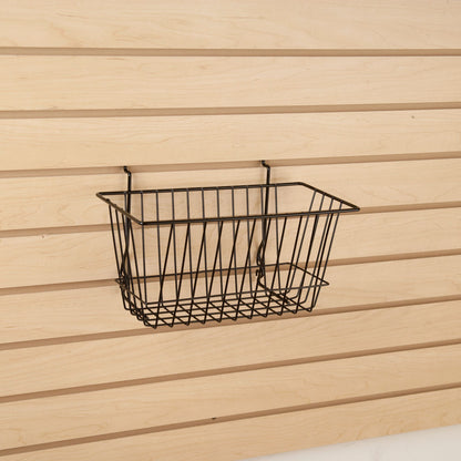 12"W x 6"D x 6"H Narrow Basket Fits Grid Panels, Slatwall & Pegboard Black Econoco BSK17/B (Pack of 6)
