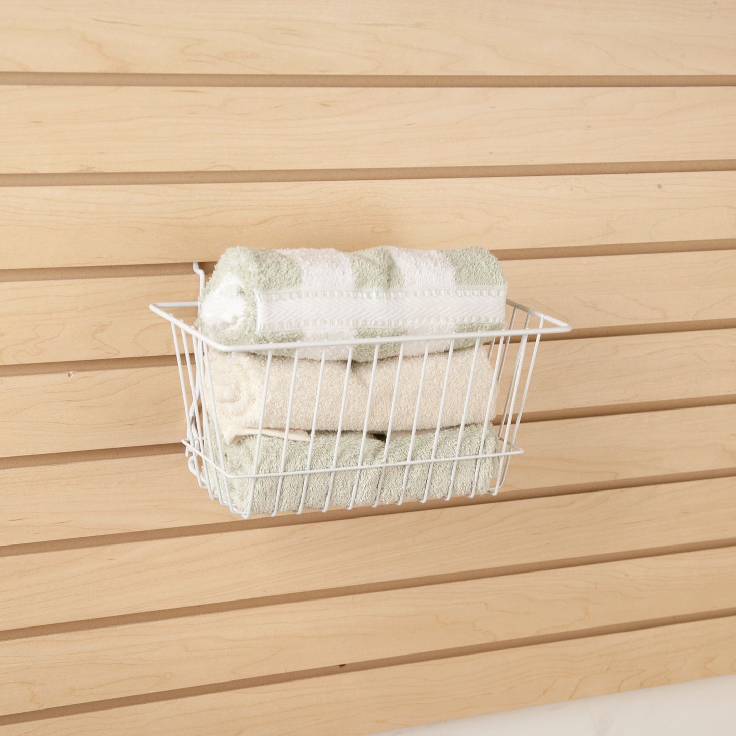 12"W x 6"D x 6"H Narrow Basket Fits Grid Panels, Slatwall & Pegboard White Econoco BSK17/W (Pack of 6)