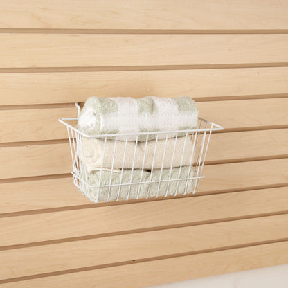 12"W x 6"D x 6"H Narrow Basket Fits Grid Panels, Slatwall & Pegboard White Econoco BSK17/W (Pack of 6)