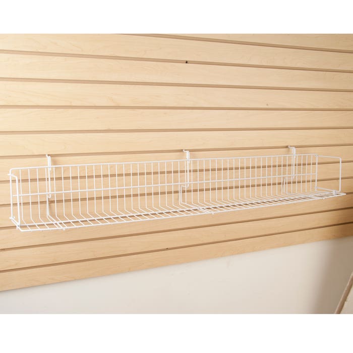 All Purpose Video Shelf Fits Grid Panels, Slatwall & Pegboard White Econoco BSK48V/W