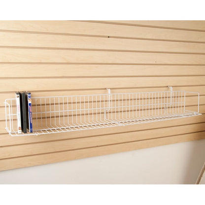 All Purpose Video Shelf Fits Grid Panels, Slatwall & Pegboard White Econoco BSK48V/W