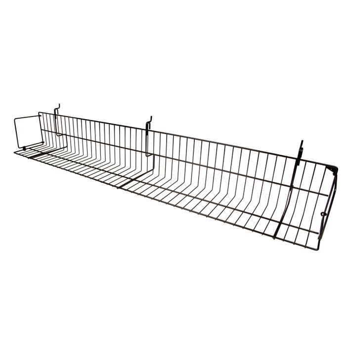 48" All Purpose Video Shelf Fits Grid Panels, Slatwall & Pegboard Black Econoco BSK48V/B