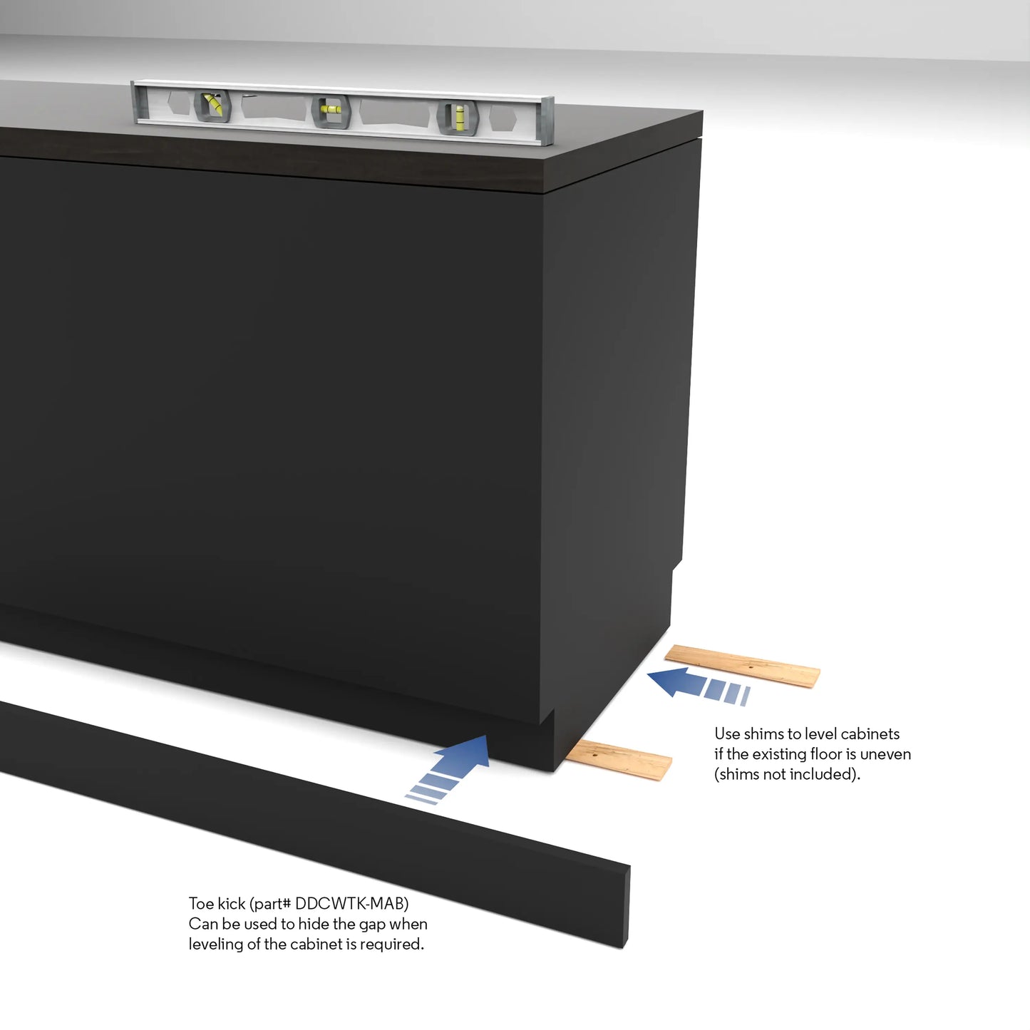 Toe Kick for Deluxe Cash Wrap Collection - Matte Black Econoco DDCWTKMAB (Pack Of 5)