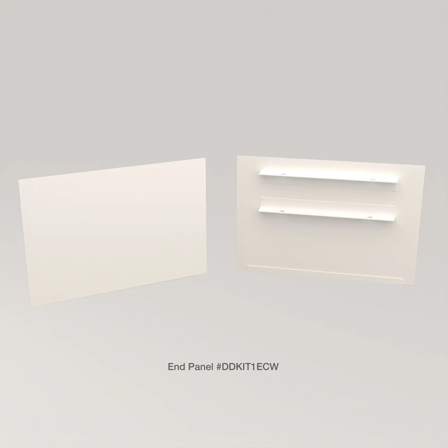 Privacy Panels for Deluxe Glass Showcase Display Cabinet with Storage Drawers - End Panel White Econoco DDKIT1ECW