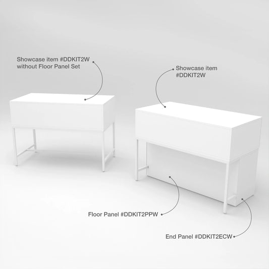 Privacy Panels for Deluxe Display Table Storage Cabinet with Drawers - Front Panel White Econoco DDKIT2PPW