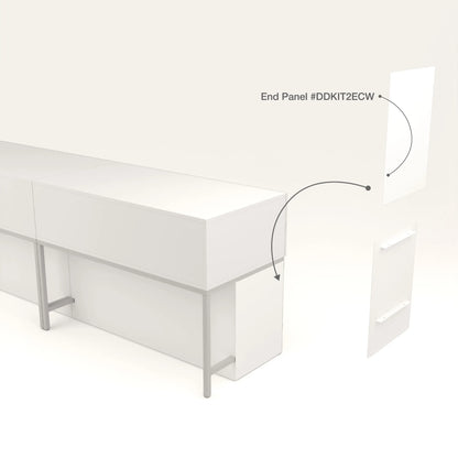 Privacy Panels for Deluxe Display Table Storage Cabinet with Drawers - End Panel White Econoco DDKIT2ECW