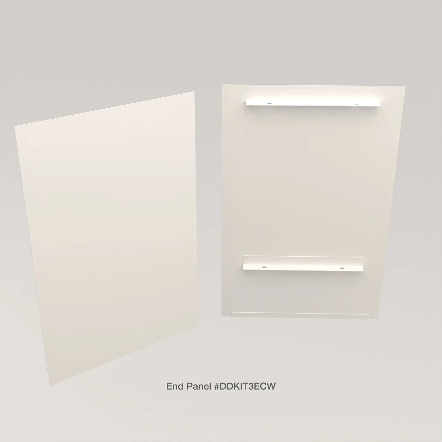 Privacy Panels for Deluxe Glass Showcase Display Cabinet - End Panel White Econoco DDKIT3ECW
