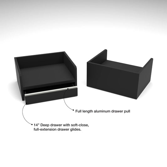 55" Register Wells for Deluxe Cash Wrap Counters - Matte Black Econoco DDRW28MAB