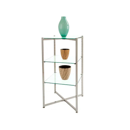 Folding Glass Tower with Chrome Finish Econoco FLT37CGLS