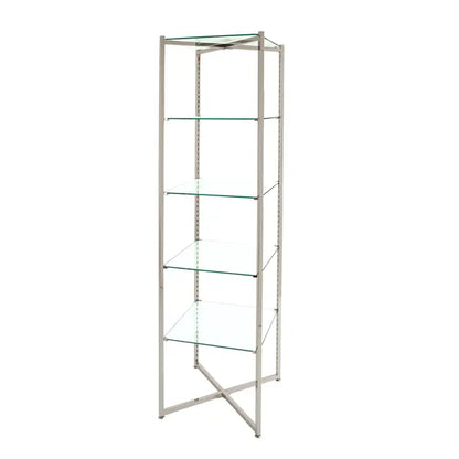 Folding Glass Tower with Chrome Finish Econoco FLT68CGLSNS