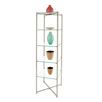 Folding Glass Tower with Chrome Finish Econoco FLT68CGLSNS