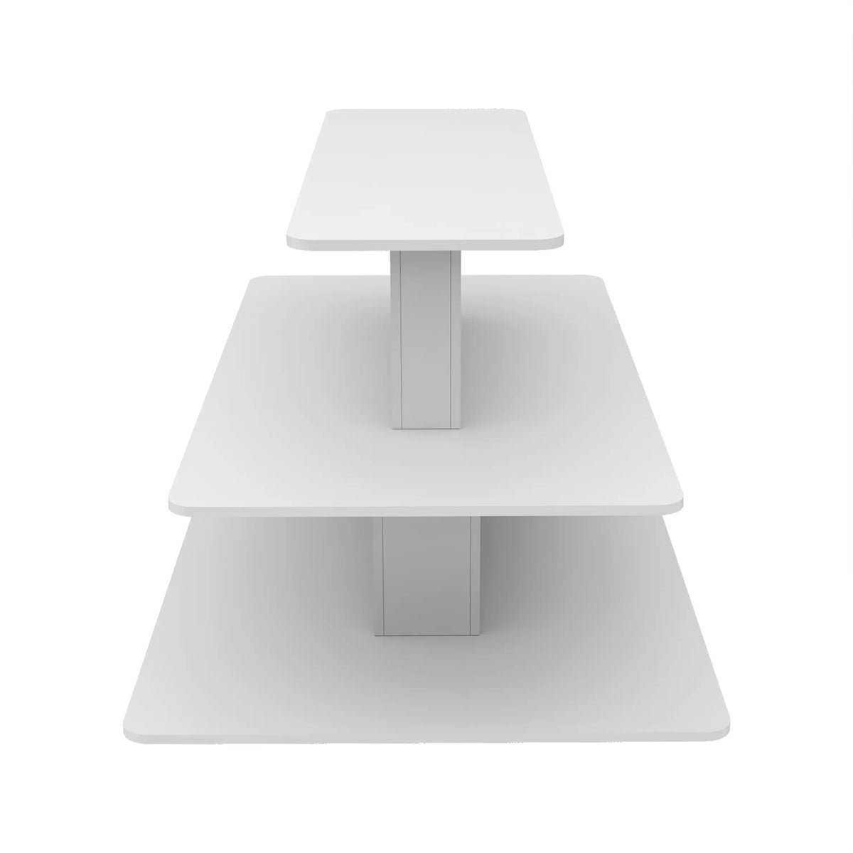 3-Tier Melamine Rectangular Table White Econoco WD3RTWH