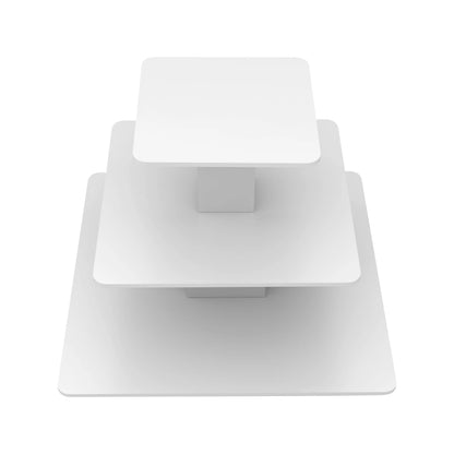 3-Tier Melamine Square Table White Econoco WD3SQWH