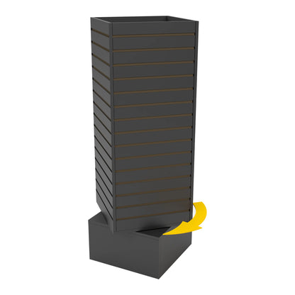 Rotating Cube Slatwall Merchandiser Black Econoco WDSWT20BK