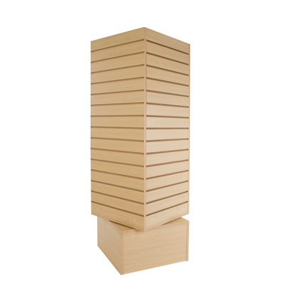 20" Rotating Cube Slatwall Merchandiser Maple Econoco WDSWT20MP