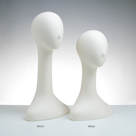 Female Abstract Head Display Matte White WH24 (Pack of 2)