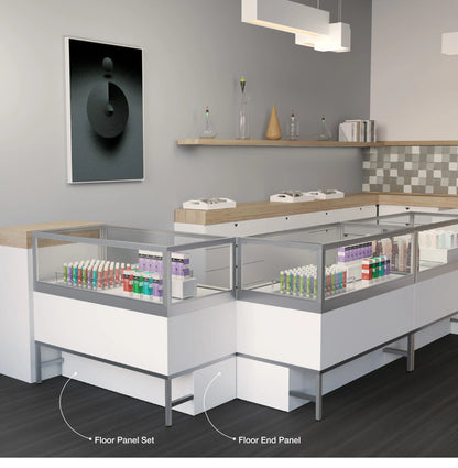 Privacy Panels for Deluxe Display Table Storage Cabinet with Drawers - End Panel White Econoco DDKIT2ECW